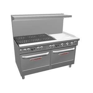 Southbend 4602AA-2GL 60" Gas 6 Non-Clog Burners Range w/ 2 Convection Ovens