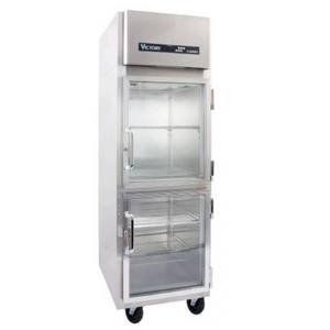 Victory Refrigeration VF-SA-1D-HG 27" V-Series Top Mounted Two Glass Door Reach-In Freezer