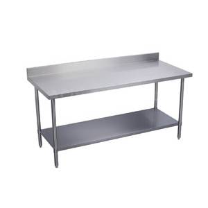 Elkay Foodservice BWT24S48-BSX 48" x 24" All S/s Work Table 16/400 4" Backsplash with Shelf