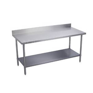 Elkay Foodservice BWT24S120-BSX 120" x 24" All S/s Work Table 16/400 4" Backsplash w/ Shelf