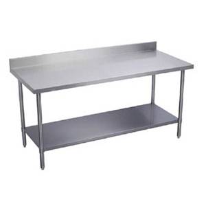 Elkay Foodservice BWT24S120-BGX 120"x24" Work Table 16/400 S/s 4" Riser w/ Galvanized Shelf