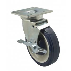 Focus Foodservice FPCST355 Set of (4) 5in Universal Plate Casters w/ Brakes