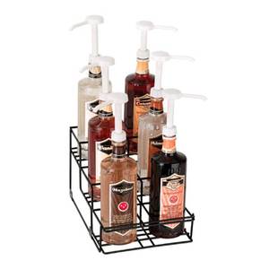 Dispense-Rite WR-BOTL-6 6 Compartment Wire Rack Bottle Holder Black