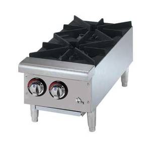 Star 602HF Star-Max Front-To-Back 2 Burner Countertop Gas Hot Plate