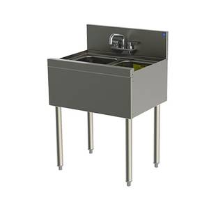 Perlick TS22C 24" Stainless Underbar 2 Compartment Sink Unit