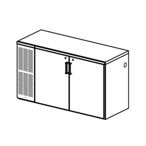 Perlick BBS60 60" Two Section Refrigerated Self-Contained Back Bar Cooler