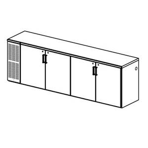 Perlick BBS108 108" 4 Section Refrigerated Self-Contained Back Bar Cooler