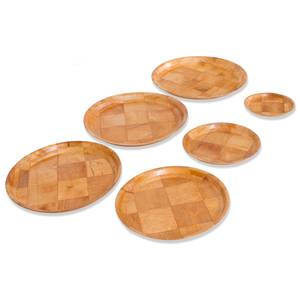 Crestware CWPR13 Round 13in Woven Wood Serving Tray