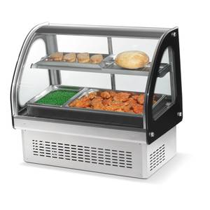 Vollrath 40846 48" Heated Curved Glass Illuminated Drop-In Display Case