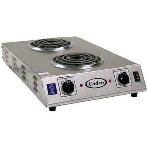 Cadco CDR-1TFB Double Burner Front-To-Back Electric Hotplate 1650 Watts