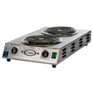 Cadco CDR-2TFB Double Burner Front-To-Back Electric Hotplate 3000 Watts