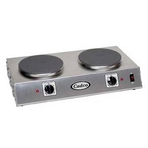Cadco CDR-2C Double Cast Iron Burner 120V Electric Hotplate - 1800 Watts