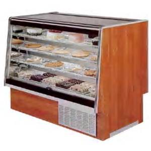 Marc Refrigeration SQBCR-59 S/C 59.75" Slant Glass Wood Refrigerated Bakery Display Case