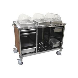 Cadco CBC-HHH Mobile Hot Food Serving Station w/ Black Skirt - 3 Pan