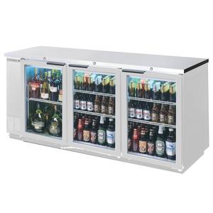 Beverage Air BB72HC-1-GS-S-27 72in Glass Door Back-Bar Refrigerator Stainless Exterior