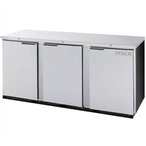 Beverage Air BB72HC-1-S 72in Solid Door Back-Bar Refrigerator Stainless Exterior