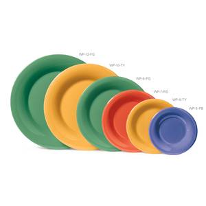G.E.T. WP-12-* 1 Dozen - 12" Wide Rim Melamine Plate 10 Colors Available