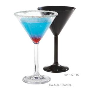 G.E.T. SW-1407-1-SAN-CL 2 Dozen - 10 oz SAN Martini Glasses - Clear