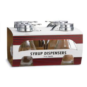TableCraft C414-4 14 oz Syrup Dispenser 4 Pack Teardrop Glass