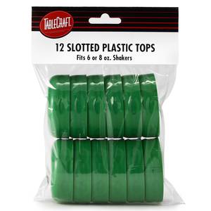 TableCraft C260SLTGR Plastic Top for 6 Oz Shaker Green Slotted 1 Dozen