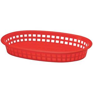 TableCraft C1076R Chicago Basket Oval 10.5in x 7in Red Set of 12