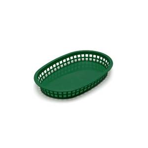 TableCraft C1076FG Chicago Basket Oval 10.5in x 7in Forest Green Set of 12