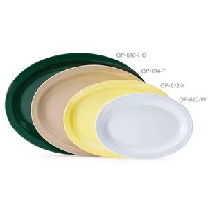 G.E.T. OP-614-* 1 Dozen - 13.25"x9.75" Oval Melamine Platter 6 Colors Avail