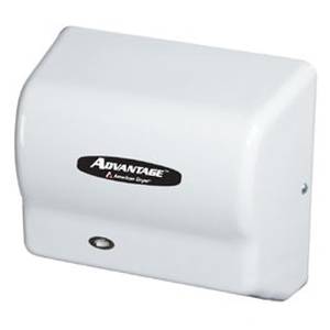 American Dryer AD90* White ABS Advantage Hand & Hair Dryer - Universal Voltage