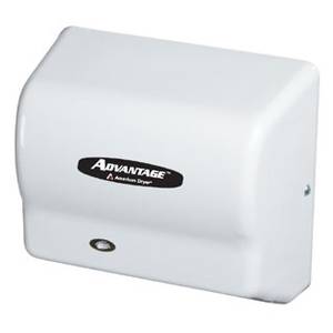 American Dryer AD90-M* White Steel Advantage Hand & Hair Dryer - Universal Voltage