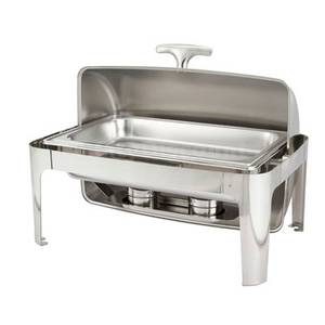 Winco 601 Madison Full Size 8 Quart Stainless Steel Chafer w Roll Top