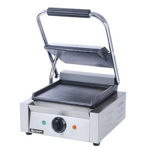Adcraft SG-811/F Smooth Panini Grill Single 8 1/2" x 9 1/2" Electric 120v