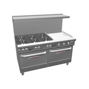 Southbend 4601AA-2T* Ultimate 60" Range w/ 24" Thermostatic Griddle & 2 Conv Oven