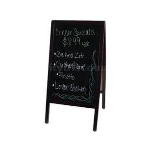 Winco MBAF-3 Sidewalk Menu Board Sign Mahogany Wood w 4 Markers & Eraser