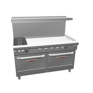 Southbend 4601AA-4GL Ultimate 60"Range w/ 2 Non-clog Burners & 2 Convection Ovens