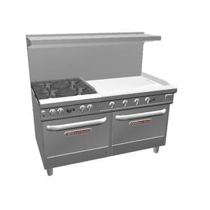 Southbend 4601AA-3GL Ultimate 60" Range w/ 4 Non-clog Burners 2, Convection Ovens