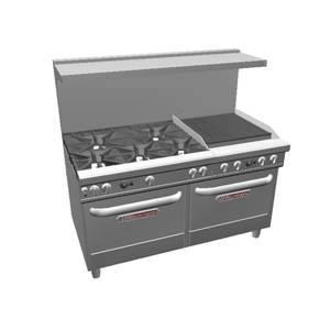 Southbend 4605AA-2CL Ultimate 60" 5 Burner Range w/ 2 Convection Ovens