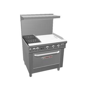 Southbend 4362D-2T* Ultimate 36" Range w/ Oven, Wavy Grates & 24" Therm. Griddle