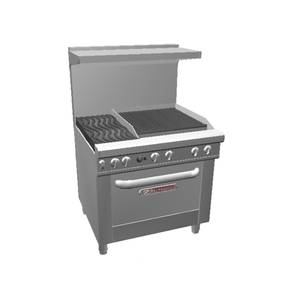 Southbend 4362A-2C* Ultimate 36" Range - 24" Charbroiler, Wavy Grates & Con Oven
