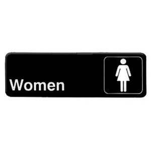 Thunder Group PLIS9314BK 9"x3" "Women" Restroom Compliance Sign