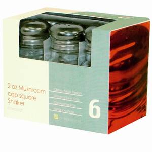Thunder Group GLTWSS002T Set of 48 - Square Mushroom Cap Glass Salt / Pepper Shakers