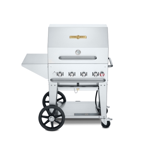 Crown Verity, Inc. CV-MCB-30PKG-NG 30in Stainless Outdoor Natural Gas Charbroiler Grill Package