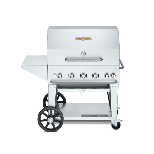 Crown Verity, Inc. CV-MCB-36PKG-NG 36in Stainless Natural Gas Outdoor Charbroiler Grill Package
