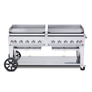 Crown Verity, Inc. CV-MG-72NG 72in Stainless Steel Natural Gas Mobile Outdoor Griddle