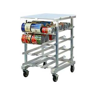 New Age 1227 Mobile Poly Top Half Can Rack Holds (72) #10 Cans