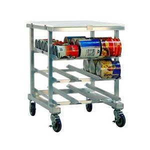 New Age 1237 Mobile Poly Top Counter Height Can Rack Holds (54) #10 Cans