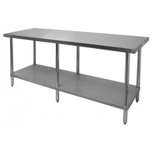 Thunder Group SLWT43096F Flat Top Work Table Stainless Steel 30" x 96" x34"