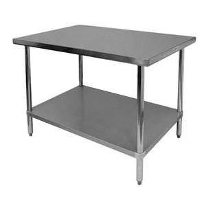 Thunder Group SLWT43072F Flat Top Work Table Stainless Steel 30" x 72" x 34"