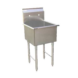 GSW USA SEE18181P 18" x 18" 18-Gauge Stainless Steel One Compartment Sink