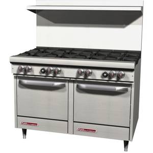 Southbend S48EE 48" S-Series Range w/ 8 Burners & 2 Space Saver Ovens