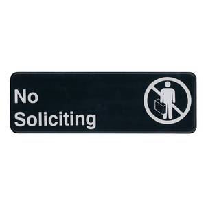 Update International S39-22BK 3" x 9" No Solicitation Sign - Black Plastic